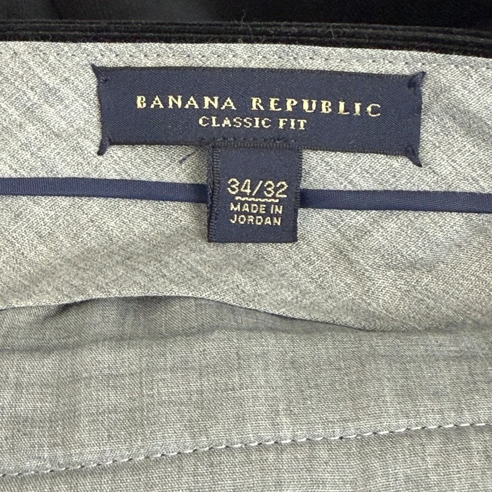 Banana Republic CORDUROY Pants Mens 34x32 Cotton Stretch Classic Fit Black
